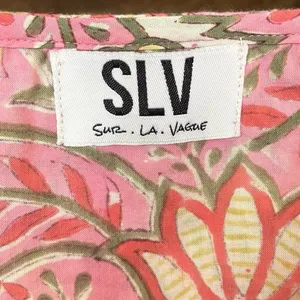 Sur La Vague 100% Cotton Pink Green Floral Blouse Size One Size thumbnail 3