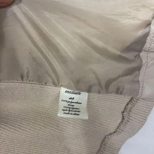 Thread‎ & Supply Moto Jacket Womens M Cream Faux Leather Ribbed Knit Biker thumbnail 8