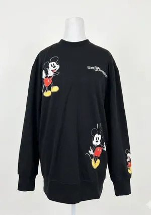 Walt‎ Disney World Mickey Mouse Expressions Sweatshirt Black Crewneck Small thumbnail 1