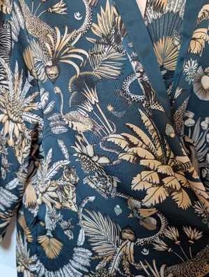 NWT Etam Wild Animals Kimono Robe Medium Teal thumbnail 4