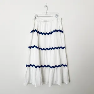 [PrettyGarden] White Blue Matching Set Crop Tank Maxi Skirt Summer NWOT Size XXL thumbnail 5