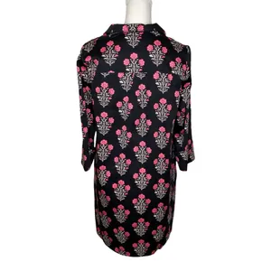 Tuckernuck Megan Black Pink Dahlia Floral Shift Mini Dress Size S thumbnail 4