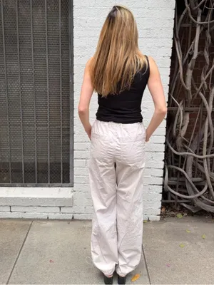 ZARA SO goods for life cream jogger cargo pants sz M thumbnail 4