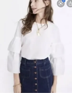OLDSTOCK Madewell tiered-sleeve top item g8468‎ size: L SOLD OUT Chic thumbnail 1