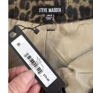 Steve Madden Simona Leopard Print Bubble Mini Skirt‎ Y2K Indie Sleaze Denim 30 thumbnail 4