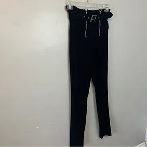 Rehab Black Straight Skinny Leg Women's Trousers Pants Gold Accents Medium thumbnail 2