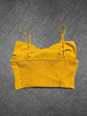 Yellow Oversized Bow Cropped Cami Top Size Small thumbnail 7