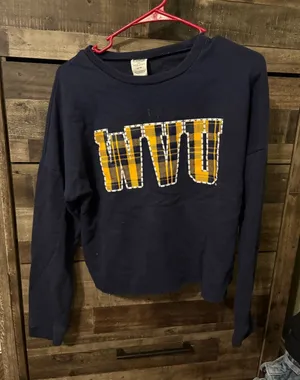 PINK Victoria's Secret Navy WVU Crewneck Sweater thumbnail 1