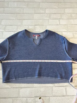 Urban Outfitters Blue Cropped Knit Sweatshirt - Size S thumbnail 4