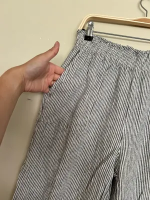 Wide leg striped pants Gray thumbnail 8