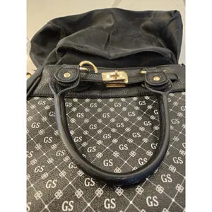 The Danbury Mint GS Monogram Black Handbag NEW Purse Top Handles and Strap thumbnail 7