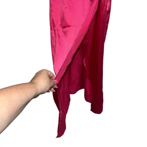 NEW NWT Reformation Marguerite 100% Silk Midi Dress In Flambe Bright Pink thumbnail 8