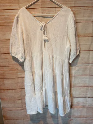Aerie Women’s White V-Neck Midi Dress XL NEW NO TAGS thumbnail 3