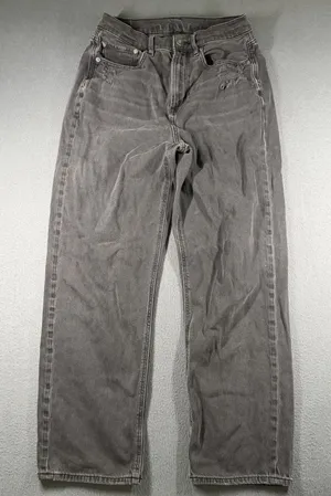 American Eagle 90s Boyfriend Jeans Womens 8 Faded Black High Rise Distressed thumbnail 1