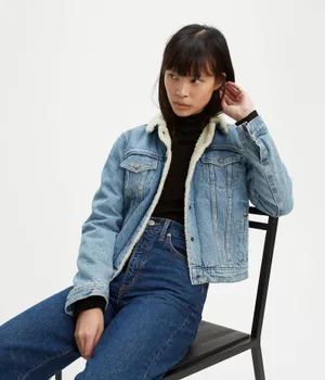 LEVIS Original Sherpa‎ Trucker Jacket Sz Small thumbnail 1