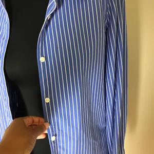 LL Bean Blue and White Striped Button thumbnail 3