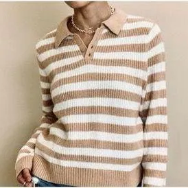 American Eagle Striped Polo Henley Sweater Size XS NWOT thumbnail 1