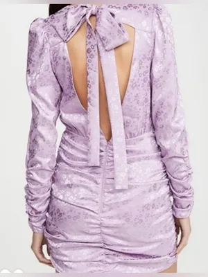 For Love and Lemons Fiji Cross Front Mini Dress in Iris size XS thumbnail 4