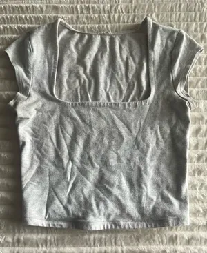 Garage Grey Crop Square-neck top thumbnail 1