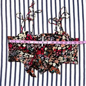 Free People NWOT Ava Floral Reversible Micro Top Large thumbnail 5