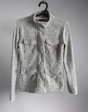Eddie Bauer Women's Grey Heathered Full Zip Fleece Jacket with Pockets Size XS‎ thumbnail 1