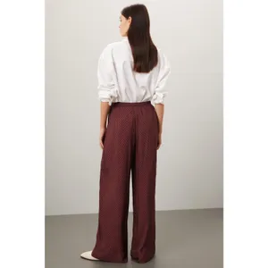 Splendid Lumi Maroon Wide Leg Geometric Print Satin Pants Size XL thumbnail 2