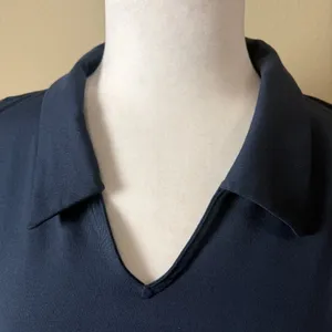 ARITZIA TnAction Sport Top Preppy Collared Cropped Shirt Size large Black thumbnail 6