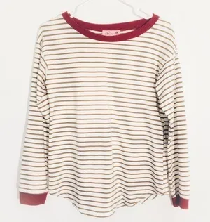 Striped Sweater with Elbow Patches White Size M thumbnail 1