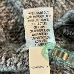 Apt. 9 Silver/Gray Knit Sweater long sleeve open front Holiday sparkle size M thumbnail 5