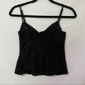 Zara Black Sweetheart Neckline Crop Top Tank Womens XS Whimsigoth Adjustable thumbnail 9