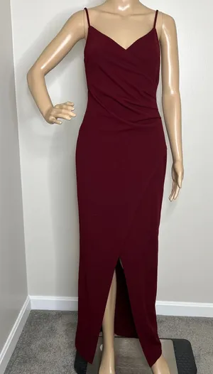 Lulus Sweetest Admirer Burgundy Ruched Surplice Maxi Dress thumbnail 1