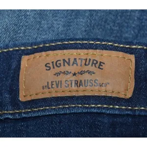 Signature Levis Strauss Size 14 Modern Skinny Shorts Denim Blue Jean Raw Hem thumbnail 6