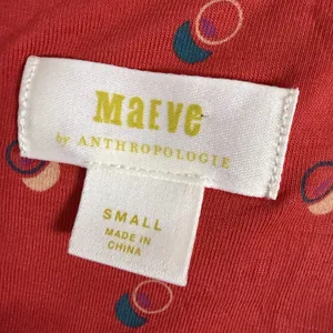 Anthropologie Maeve‎ Size-S Womens Jacquin Lace Sleeve Blouse Orange thumbnail 2