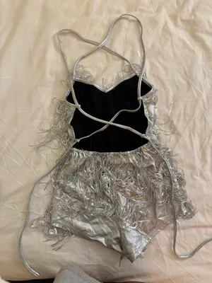 sparkly silver romper shein thumbnail 2