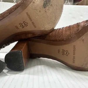 Antonio Melani Tassel Pump‎ Shoes Womens 9 Brown Leather Block Heel Round Toe thumbnail 11