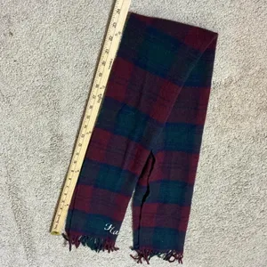 Harvard Tartan Plaid‎ Lambswool Scarf Embroidered Initials Made in Scotland thumbnail 7