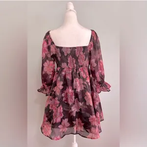 Thirty/Thirty LA Floral Organza Babydoll Dress Sz L thumbnail 5
