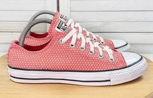 Converse Chuck Taylor All‎ Star Ox Textured Canvas Sneakers Coral Ultra Red 8 thumbnail 1