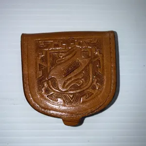 Vintage 3" Stamped/ Tooled Leather Mexican Coin Purse Wallet Brown thumbnail 2