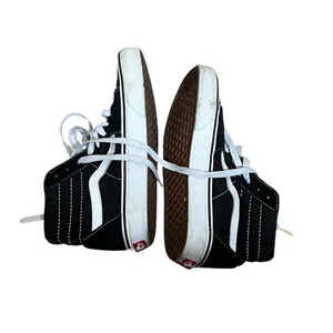 Vans Sk8-Hi High Top Skate Shoes Black White Lace Up Side Stripe Waffle thumbnail 5