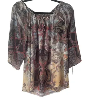 Live and Let Live Women's‎ Size XL Hippie Boho Printed Top thumbnail 1