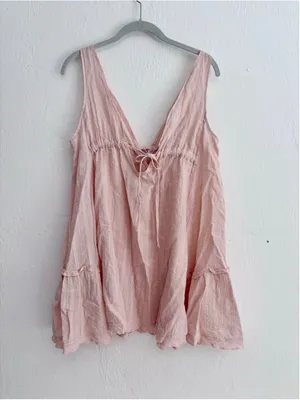 Women's Unbranded Pink Mini Dress, Size M, Cotton thumbnail 2