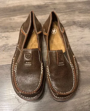 Ariat Brown Bomber Cruiser Leather Moc Toe Slip-On Loafers New Without Box thumbnail 1