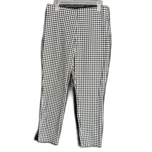 Old Navy Womens Size 14 Black White Gingham Check Skinny Ankle Pants Stretch thumbnail 2