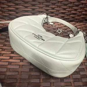 NWT Coach Carmen Mini Crossbody Bag CBI46 pearlized leather Silver/Green thumbnail 5