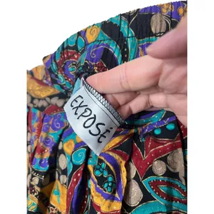 EXPOSÉ Skirt Womens Size Small Paisley Maxi ALine‎ Pleated Vintage USA Boho thumbnail 5