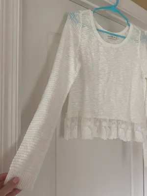 Abercrombie White Flowy Sweater thumbnail 2