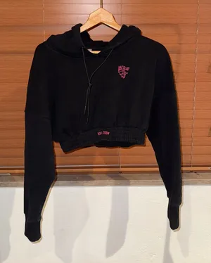 Kill Crew Womens Black Cropped Hoodie thumbnail 1