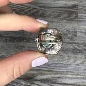 Turquoise Womens Adjustable Ring Bulky Western Blue Stones Silver One Size OS thumbnail 4