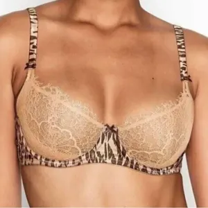 Victoria’s Secret Dream Angels Push Up Bra Lingerie Lace Leopard Cheetah Print thumbnail 2